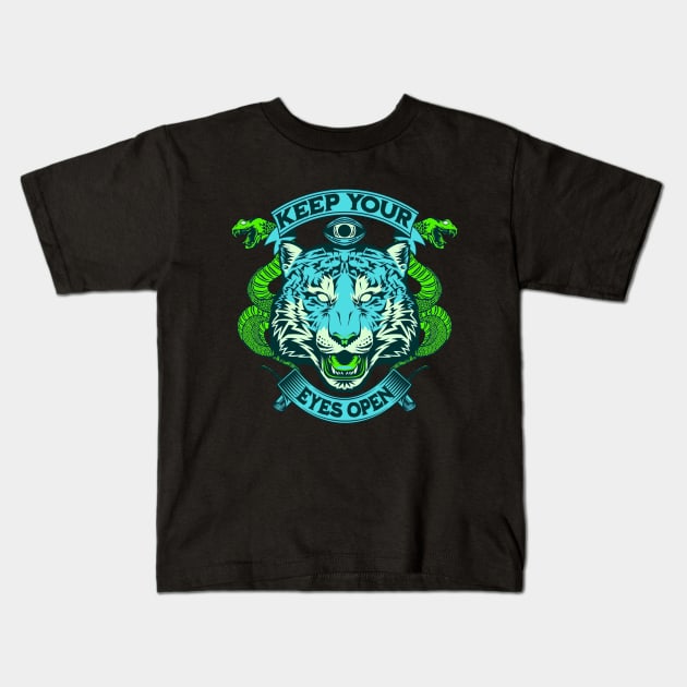 Keep your eyes open Kids T-Shirt by onemoremask